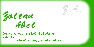 zoltan abel business card